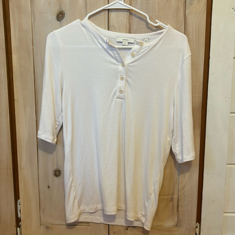 Vince white tee size L worn once. EUC